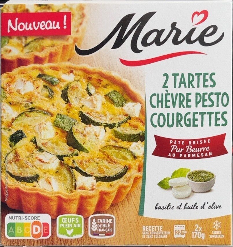 MARIE 2 TARTES CHEVRE PESTO COURGETTES DE 170G