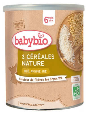 BABYBIO 3 CEREALES NATURE 220G
