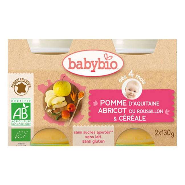 BABYBIO POMME&amp;ABRICOT ET CEREALE