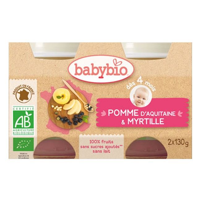 BABYBIO POMME AQUITAINE ET MYRTILLE