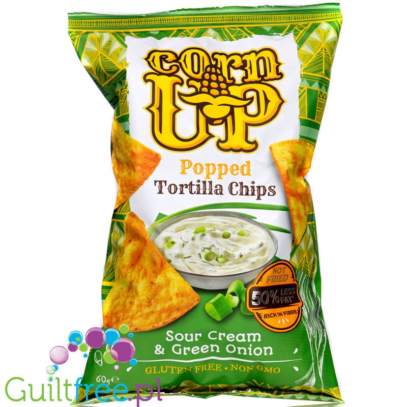 CORN UP TORTILLA CHIPS SOUR CREAM GREEN ONION 60G