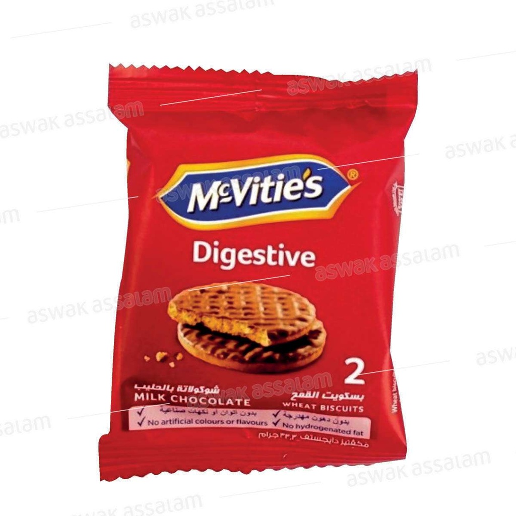 MCVITIES DIGESTIVE 2 BISCUIT CHOCOLAT AU LAIT28G