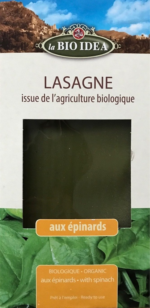 BIO IDEA LASAGNE AUX EPINARDS 250G