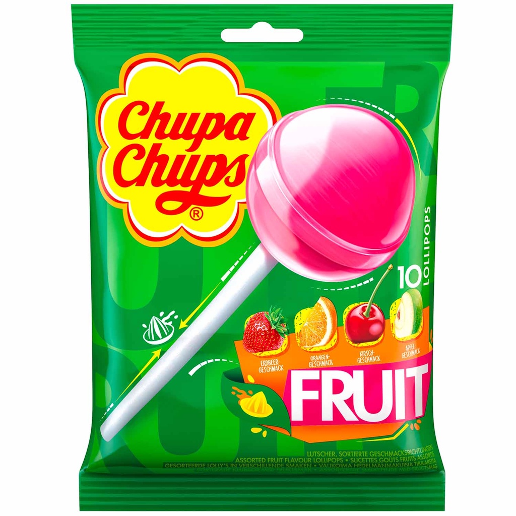 CHUPA CHUPS LOLLIPOPS MINI FRUIT 10 PIECES