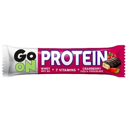 [5900617013149] BARRE PROTEINEE CRANBERRY, GOJI CHOCOLAT 50G  - GO ON